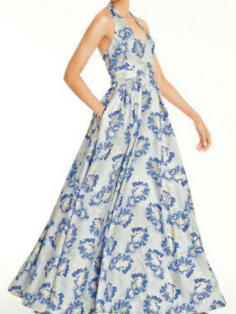 New Speechless Juniors Metallic Floral Halter Formal Dress Size 5 - Picture 2 of 15